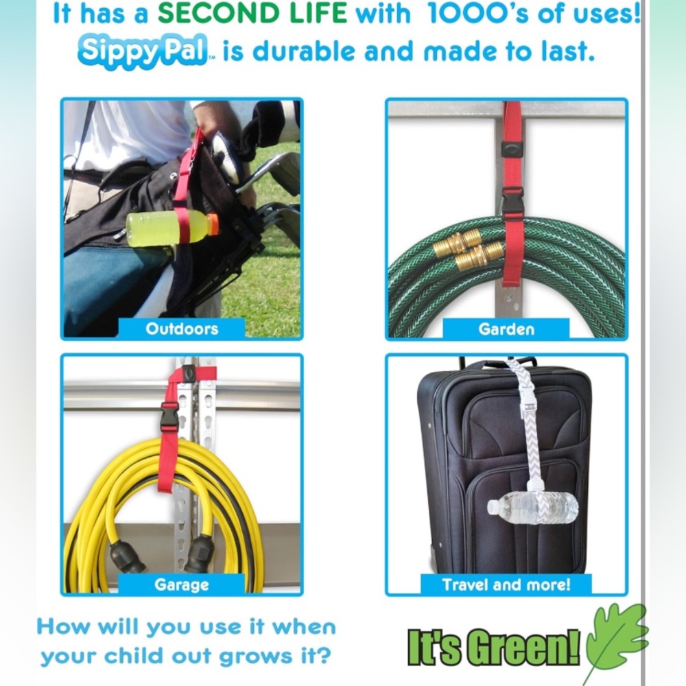 Water Bottle Leash Stroller Strap Sippypal Toy Saver Strap - Picture 9 of 16